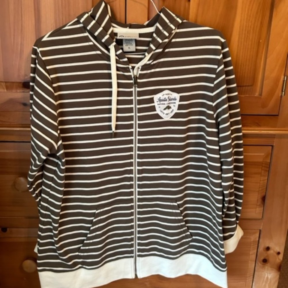 Brown Striped Hoodie